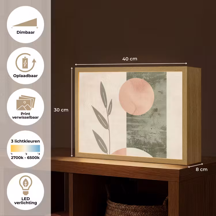 Lightbox - Wandlamp - Geometrisch - Roze - Groen - Natuur — 10