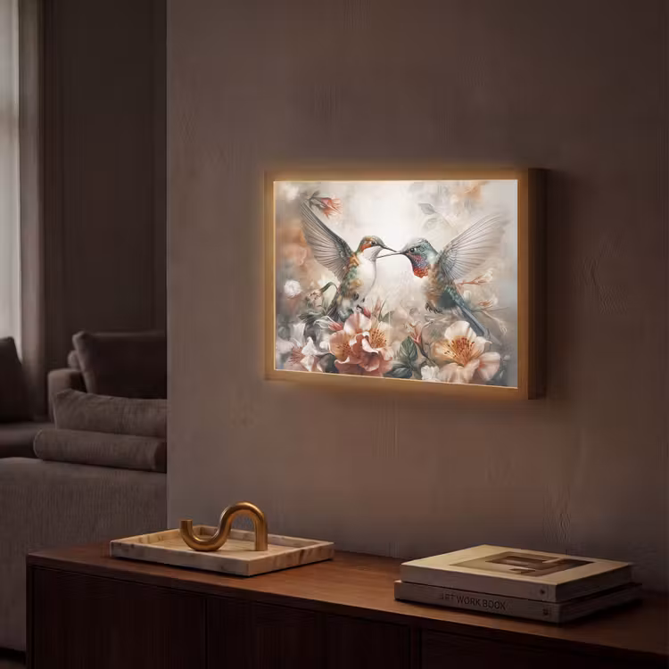 Lightbox - Wandlamp - Kolibrie - Vogels - Bloemen - Natuur — 2