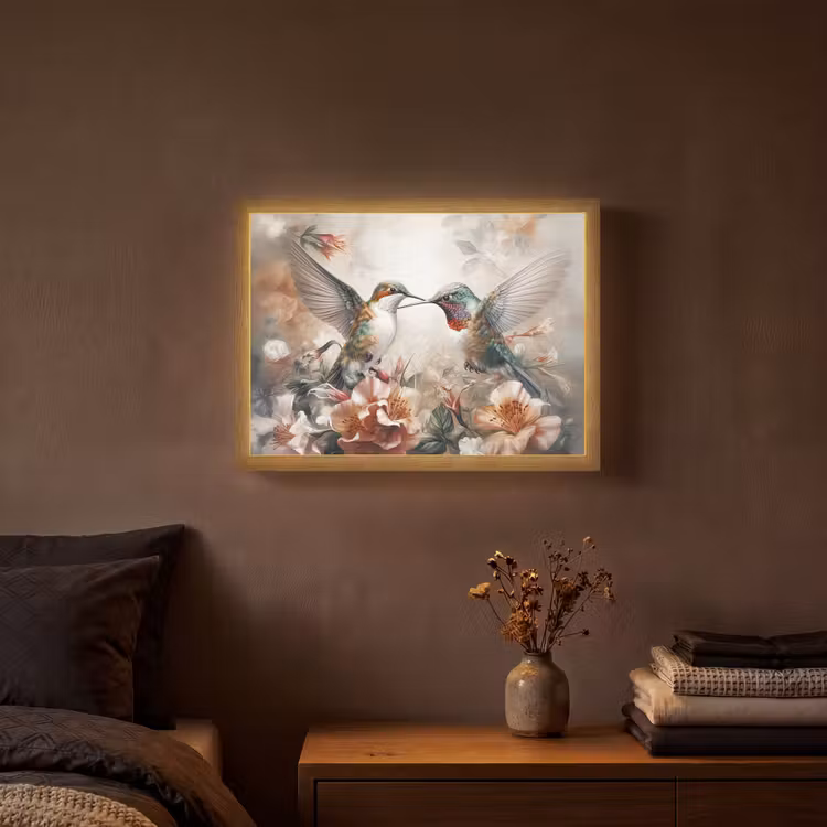 Lightbox - Wandlamp - Kolibrie - Vogels - Bloemen - Natuur — 3