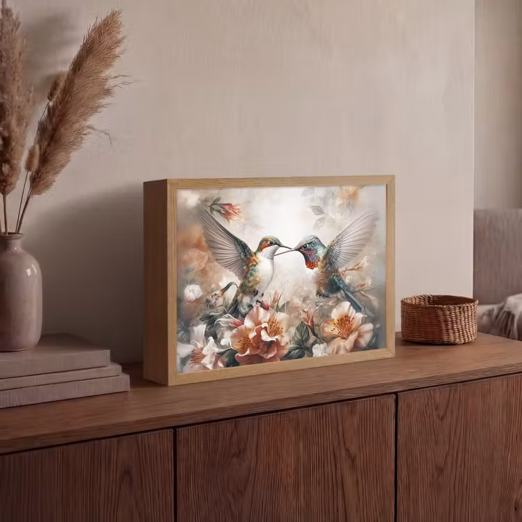 Lightbox - Wandlamp - Kolibrie - Vogels - Bloemen - Natuur — 4