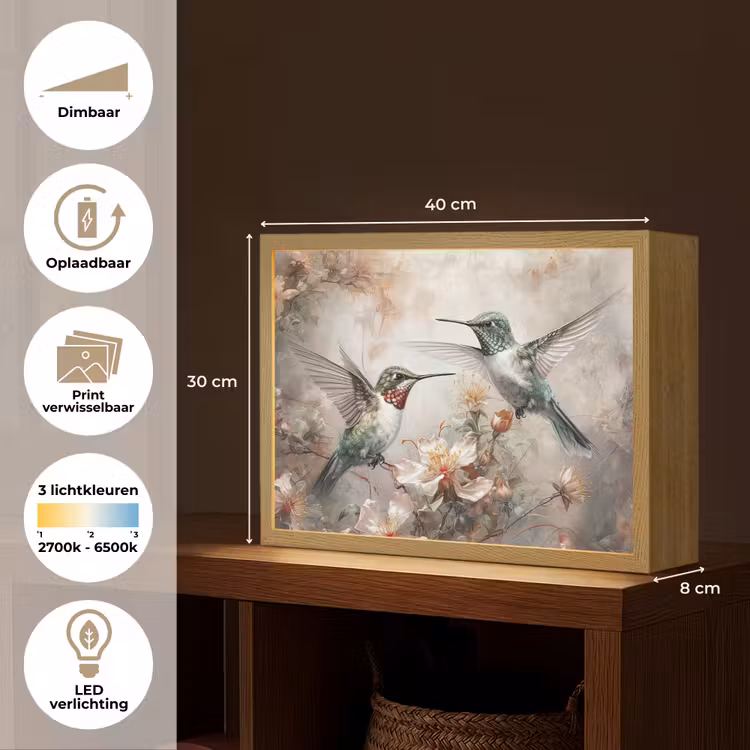 Lightbox - Wandlamp - Kolibrie - Vogels - Bloemen - Planten — 10