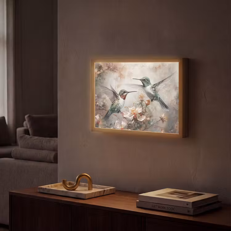 Lightbox - Wandlamp - Kolibrie - Vogels - Bloemen - Planten — 2