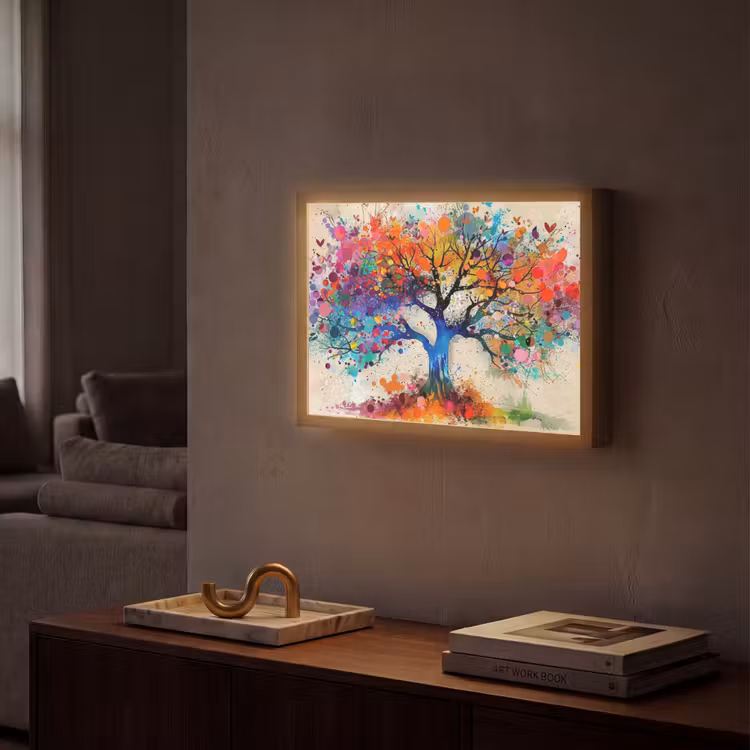 Lightbox - Wandlamp - Levensboom - Natuur - Kleurrijk - Boom — 2