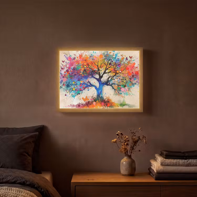 Lightbox - Wandlamp - Levensboom - Natuur - Kleurrijk - Boom — 3
