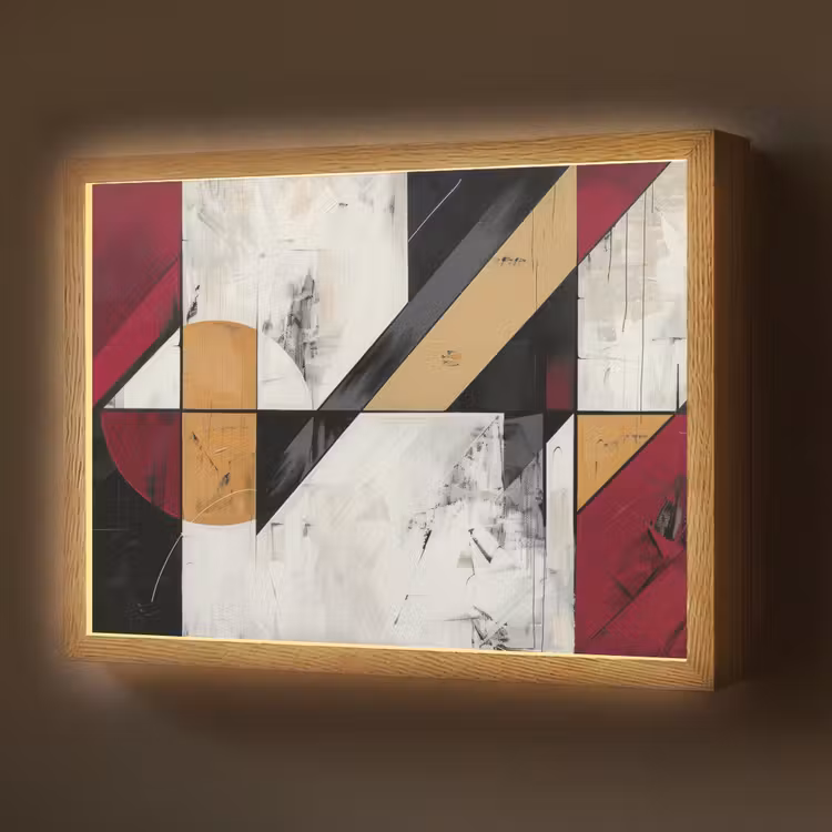 Lightbox - Wandlamp - Modern - Abstract - Geometrisch - Rood - Industrieel — 1