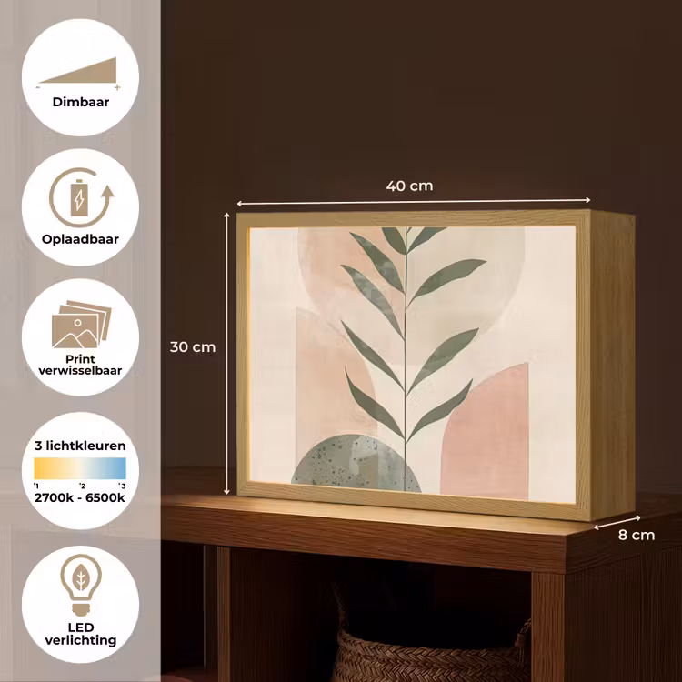 Lightbox - Wandlamp - Modern - Roze - Groen - Natuur - Aesthetic — 10