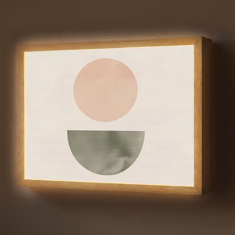 Lightbox - Wandlamp - Modern - Roze - Groen - Natuur - Geometrisch - Vormen — 1