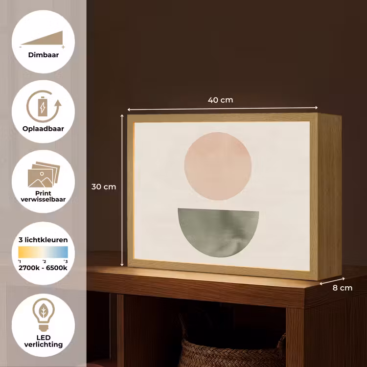 Lightbox - Wandlamp - Modern - Roze - Groen - Natuur - Geometrisch - Vormen — 10