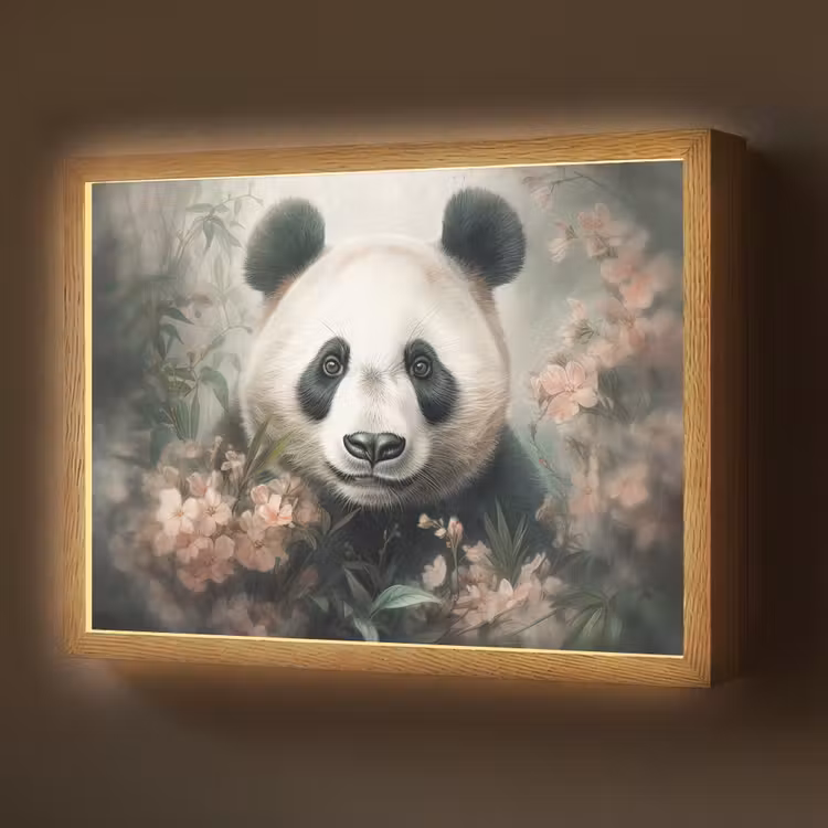 Lightbox - Wandlamp - Panda - Dieren - Bloemen - Planten — 1