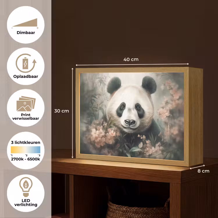 Lightbox - Wandlamp - Panda - Dieren - Bloemen - Planten — 10
