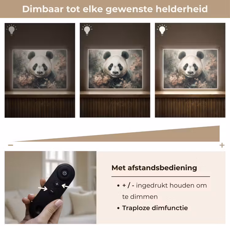 Lightbox - Wandlamp - Panda - Dieren - Bloemen - Planten — 9