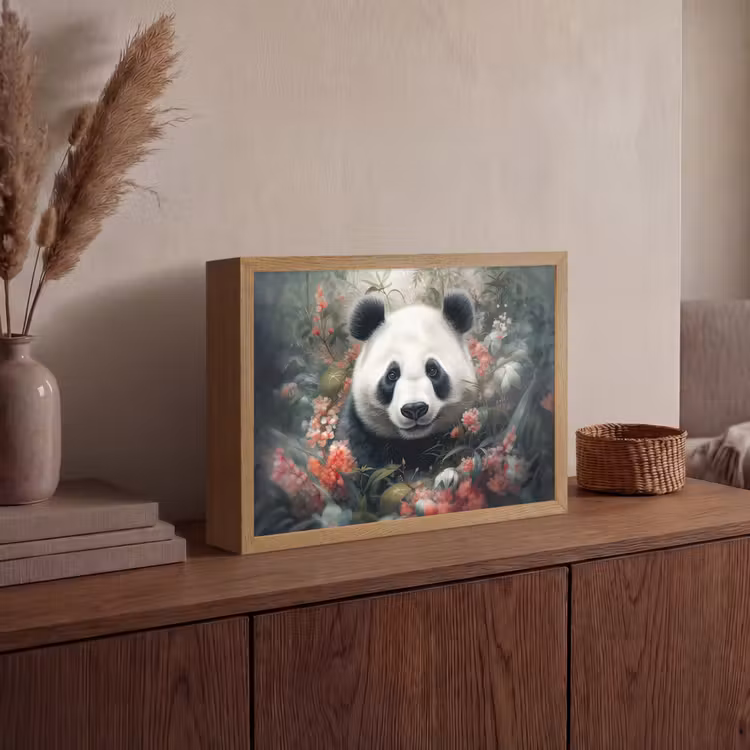 Lightbox - Wandlamp - Panda - Wilde dieren - Bloemen - Natuur — 4