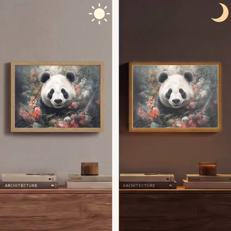 Lightbox - Wandlamp - Panda - Wilde dieren - Bloemen - Natuur — 6