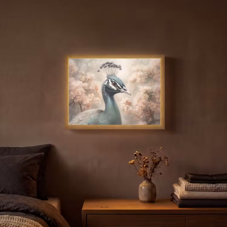 Lightbox - Wandlamp - Pauw - Vogels - Bloemen - Boom - Botanisch — 3