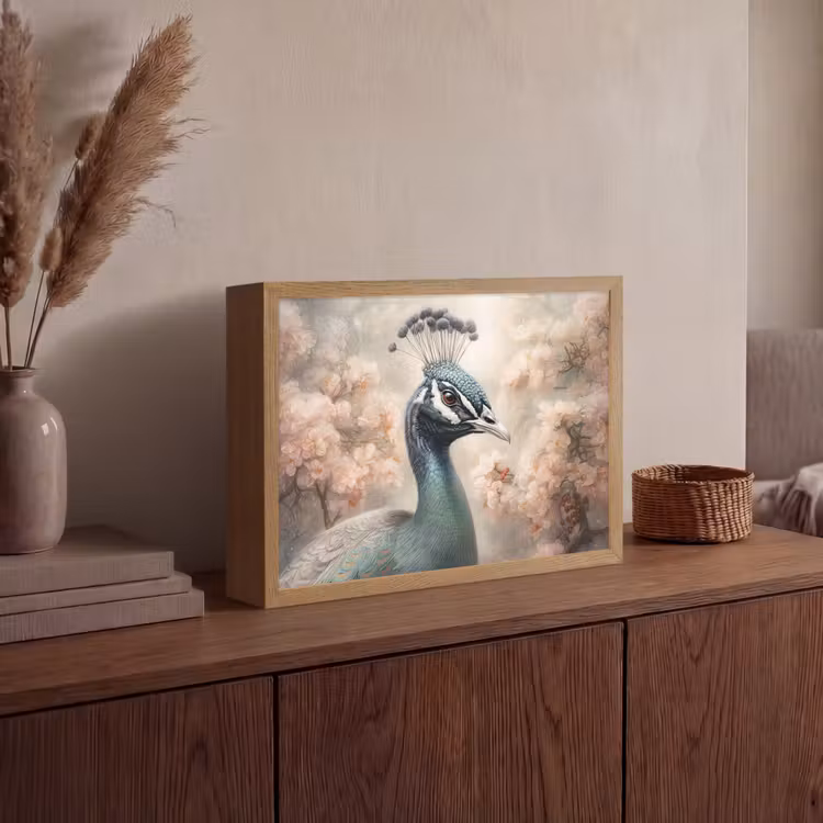 Lightbox - Wandlamp - Pauw - Vogels - Bloemen - Boom - Botanisch — 4