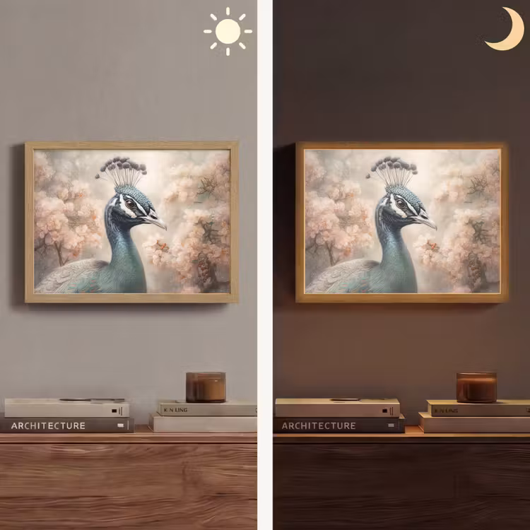 Lightbox - Wandlamp - Pauw - Vogels - Bloemen - Boom - Botanisch — 6
