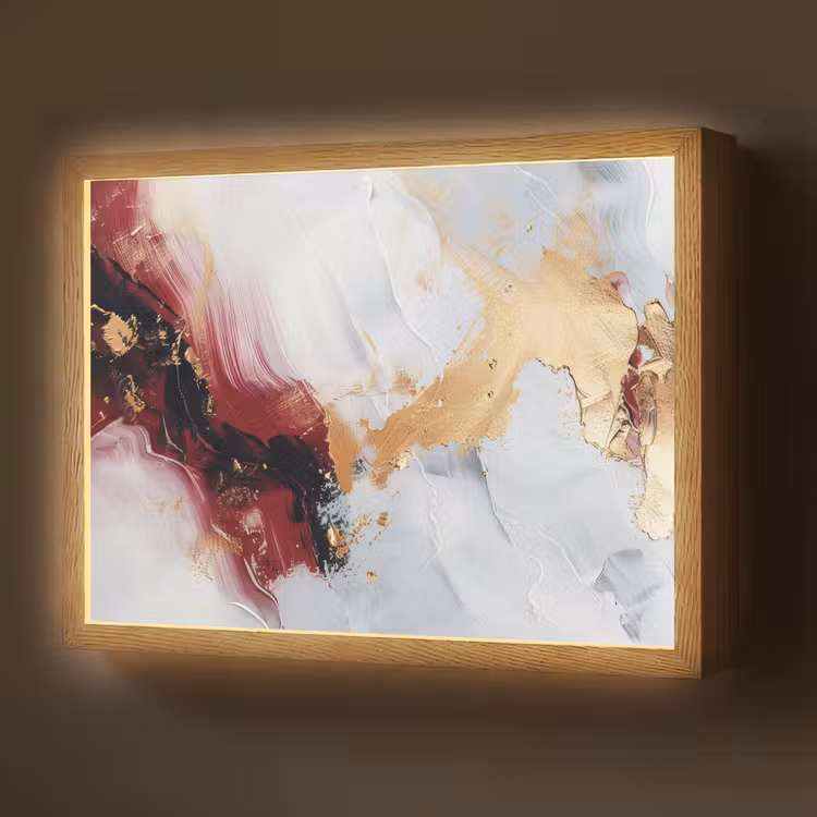 Lightbox - Wandlamp - Rood - Abstract - Goud - Modern — 1