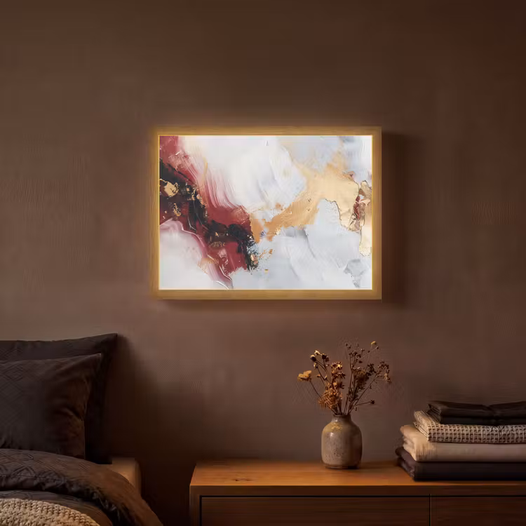 Lightbox - Wandlamp - Rood - Abstract - Goud - Modern — 3