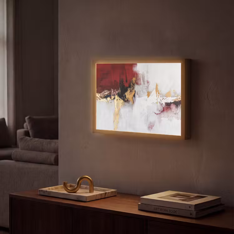 Lightbox - Wandlamp - Rood - Marmer - Abstract - Goud - Modern — 2