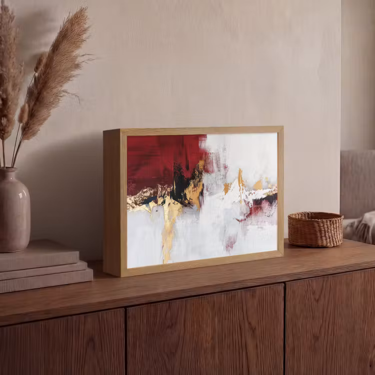 Lightbox - Wandlamp - Rood - Marmer - Abstract - Goud - Modern — 4