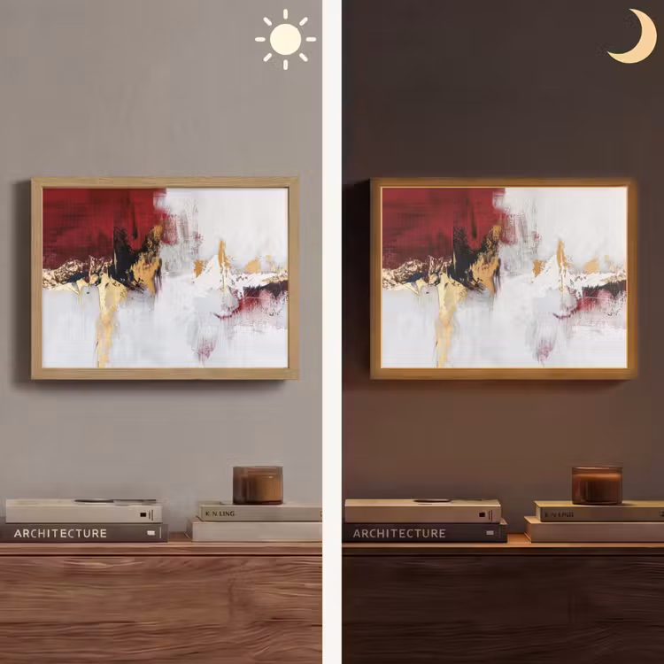 Lightbox - Wandlamp - Rood - Marmer - Abstract - Goud - Modern — 6