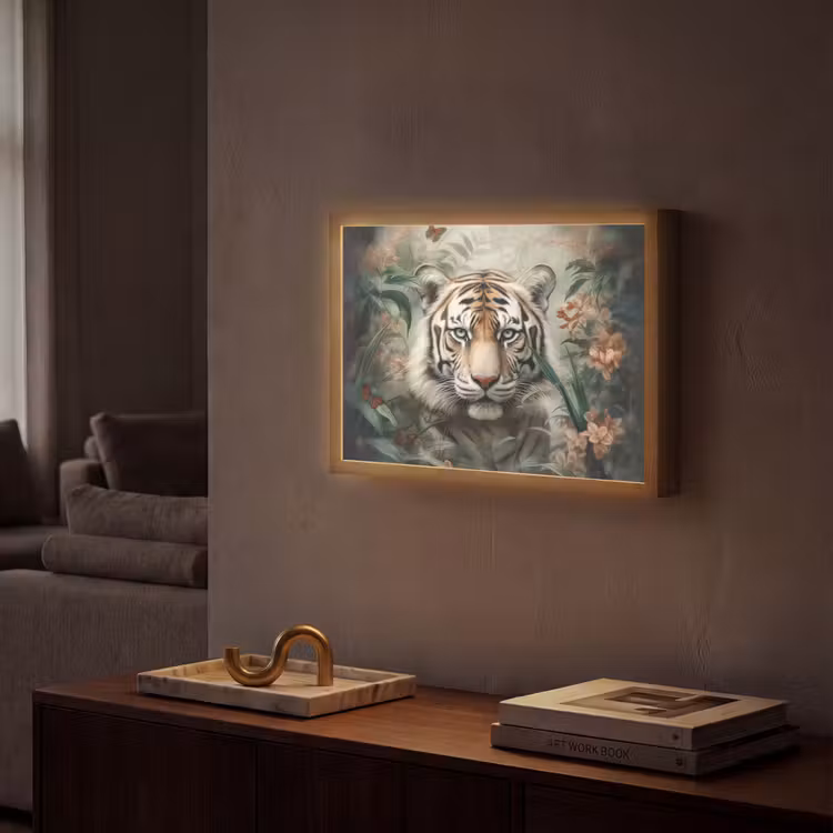 Lightbox - Wandlamp - Tijger - Vlinders - Dieren - Jungle - Bloemen — 2