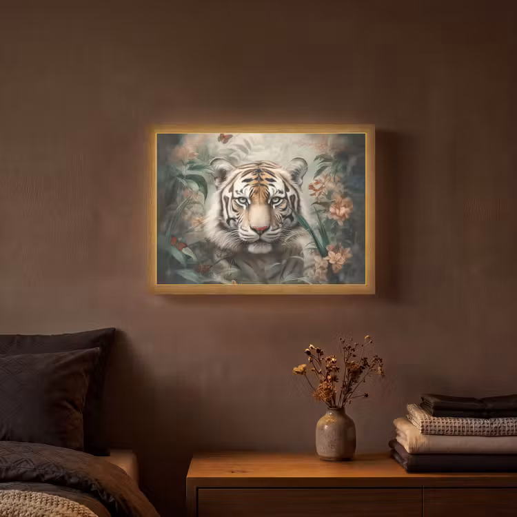 Lightbox - Wandlamp - Tijger - Vlinders - Dieren - Jungle - Bloemen — 3