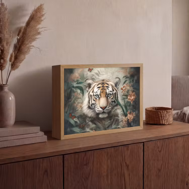 Lightbox - Wandlamp - Tijger - Vlinders - Dieren - Jungle - Bloemen — 4