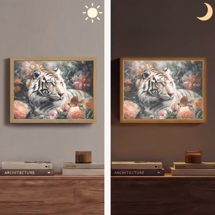 Lightbox - Wandlamp - Tijger - Wilde dieren - Bloemen - Jungle — 6