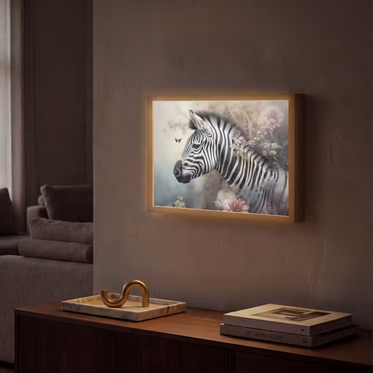 Lightbox - Wandlamp - Zebra - Wilde dieren - Vlinder - Bloemen — 2
