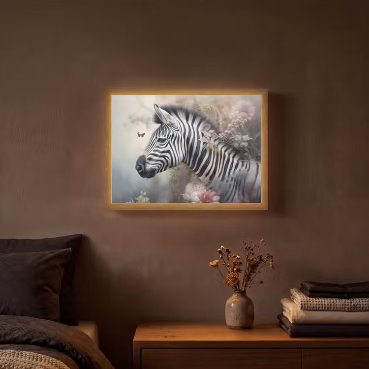 Lightbox - Wandlamp - Zebra - Wilde dieren - Vlinder - Bloemen — 3