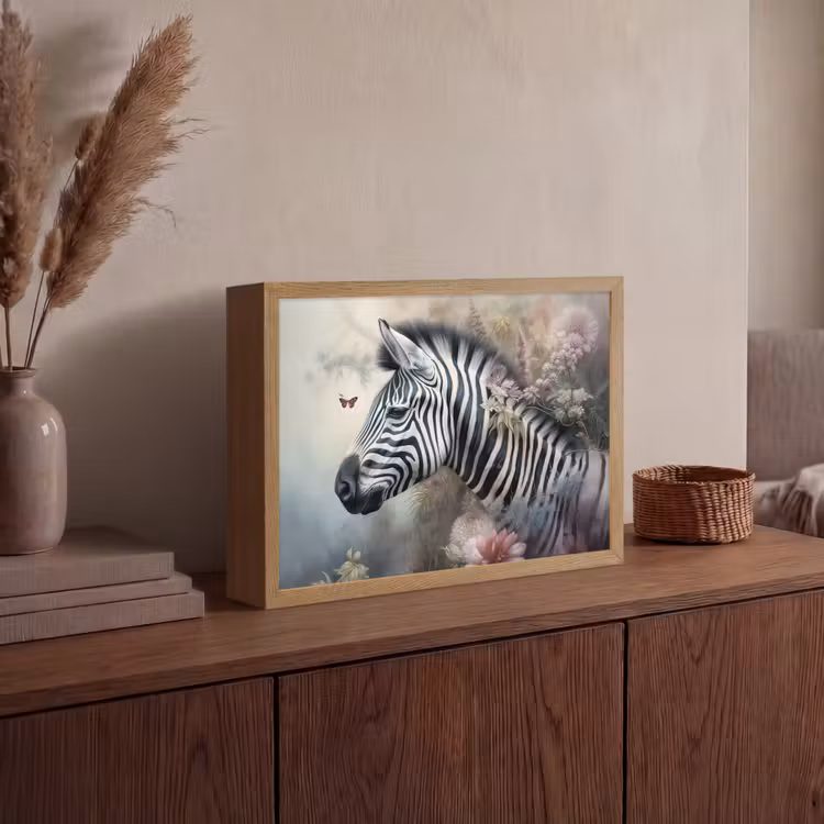 Lightbox - Wandlamp - Zebra - Wilde dieren - Vlinder - Bloemen — 4