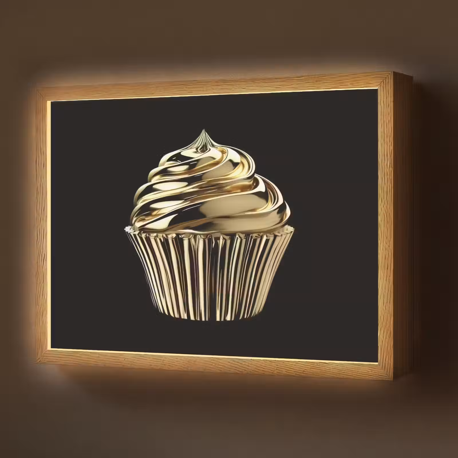 Lightbox - Wandlamp - Cupcake - Eten - Goud - Zwart — 1