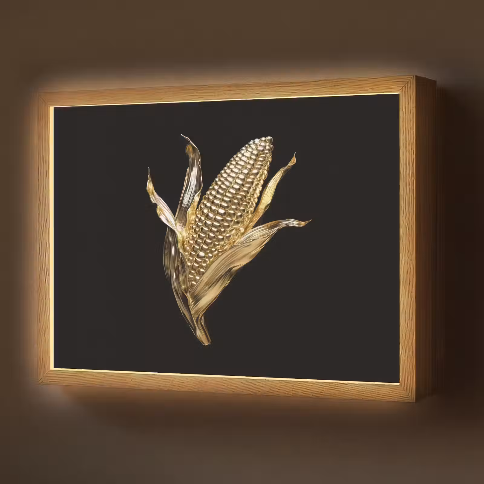 Lightbox - Wandlamp - Mais - Eten - Goud - Zwart — 1