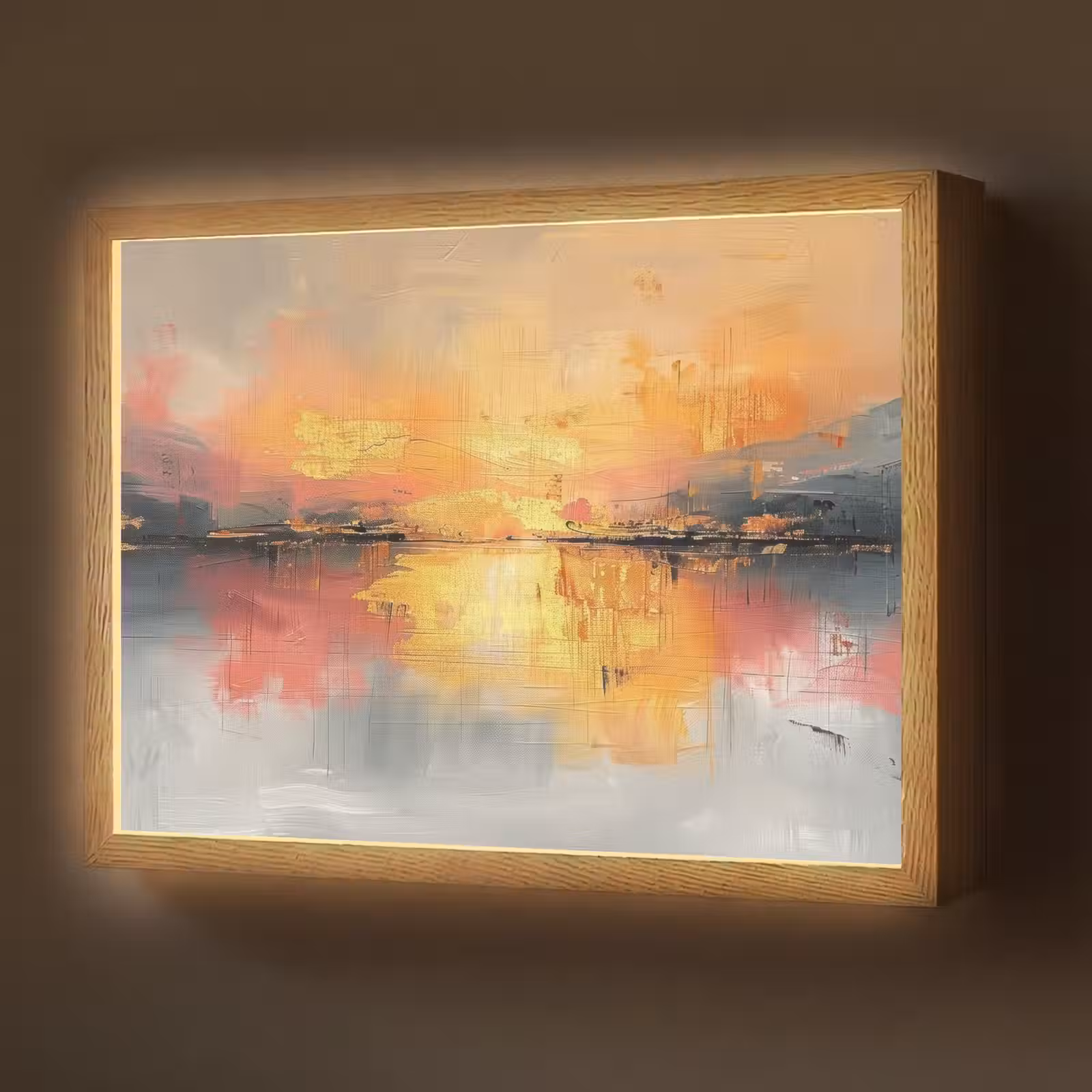 Lightbox - Wandlamp - Modern - Abstract - Goud - Roze — 1