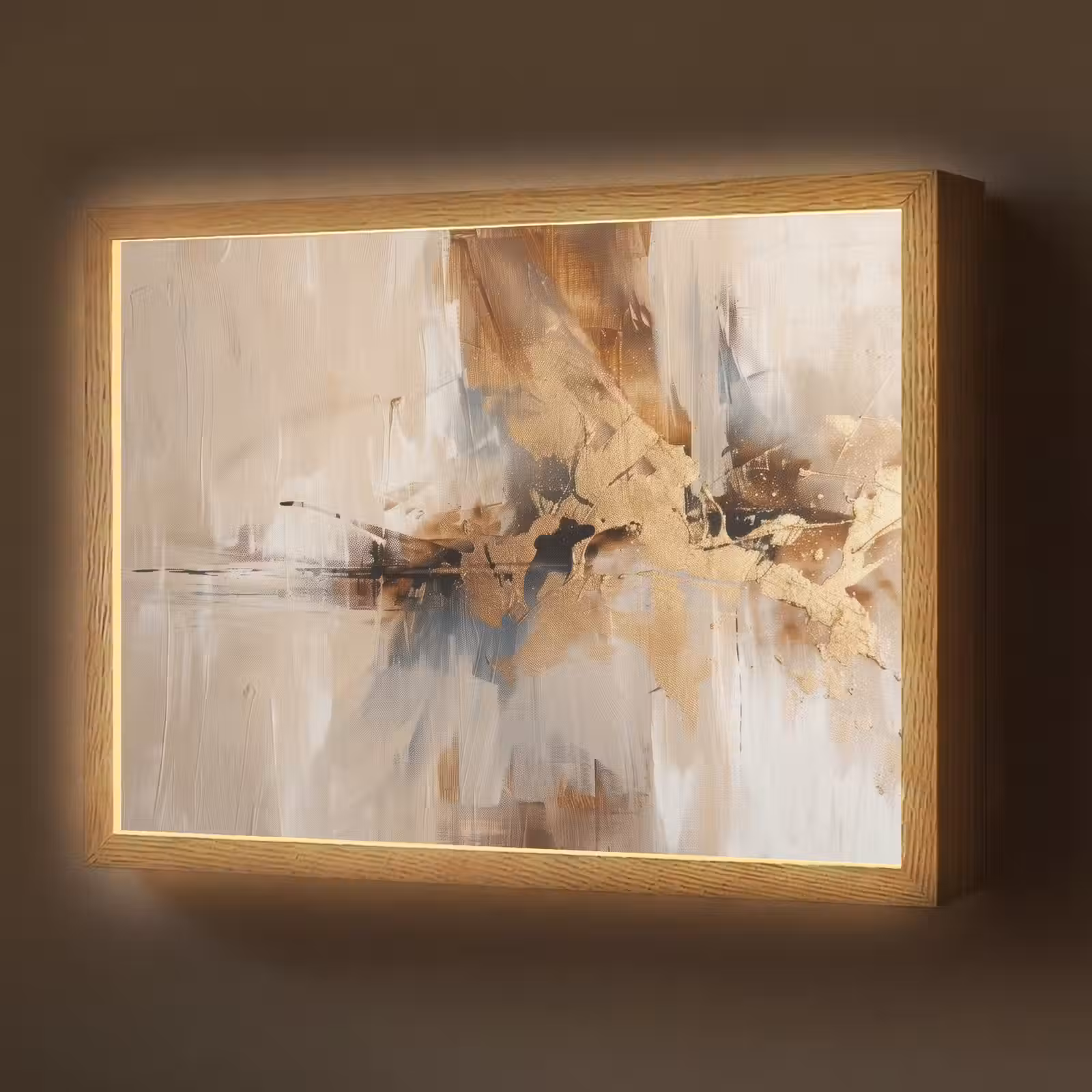 Lightbox - Wandlamp - Modern - Bruin - Abstract - Beige — 1