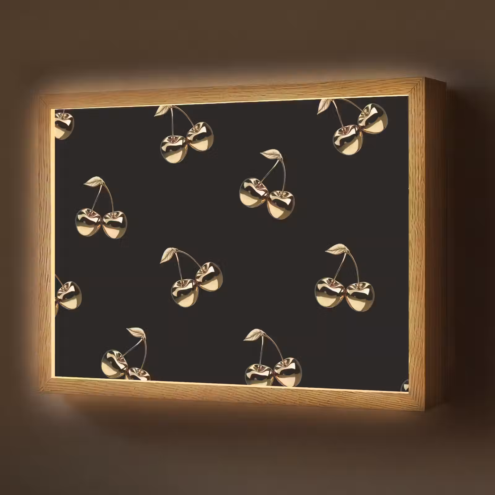 Lightbox - Wandlamp - Patroon - Kersen - Goud - Chrome — 1