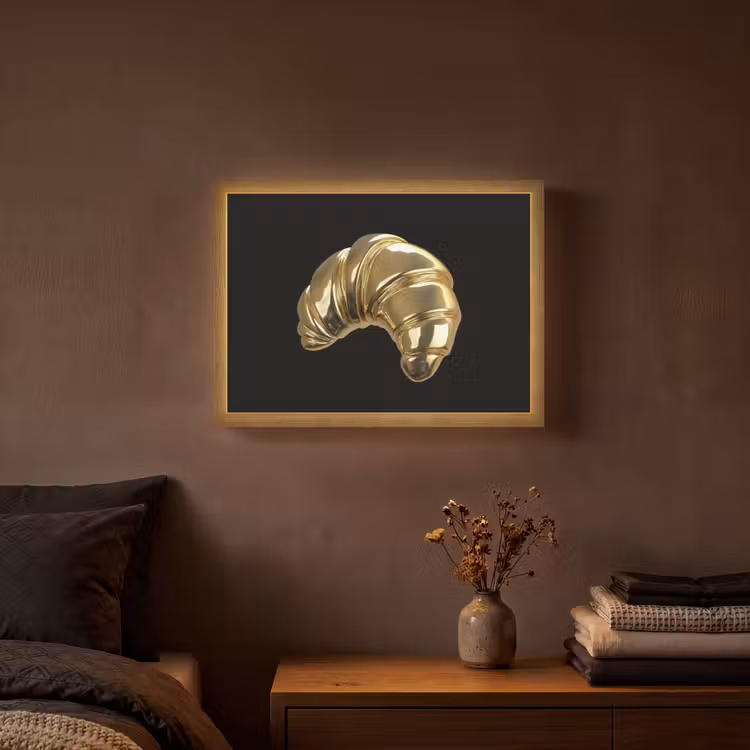 Lightbox - Wandlamp - Croissant - Brood - Goud - Zwart — 3
