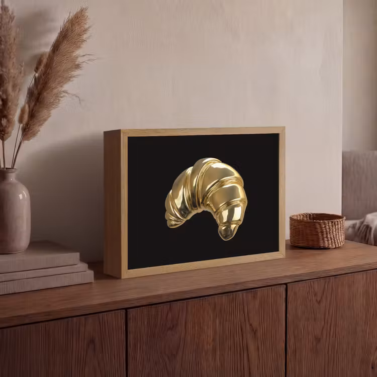 Lightbox - Wandlamp - Croissant - Brood - Goud - Zwart — 4
