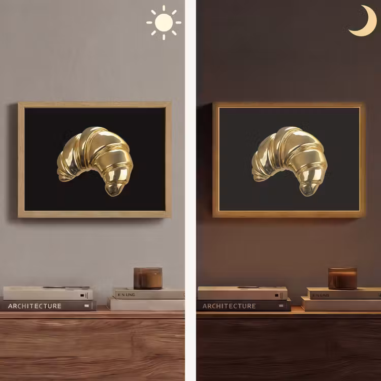 Lightbox - Wandlamp - Croissant - Brood - Goud - Zwart — 6