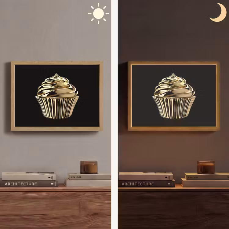 Lightbox - Wandlamp - Cupcake - Eten - Goud - Zwart — 6