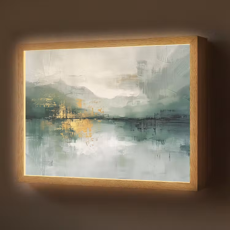 Lightbox - Wandlamp - Groen - Modern - Abstract - Goud — 1