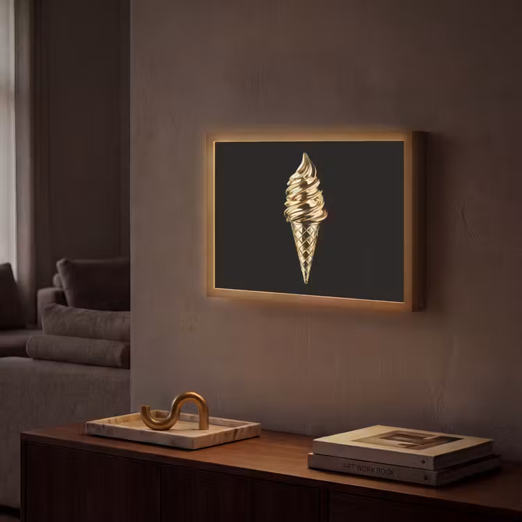Lightbox - Wandlamp - Ijs - Goud - Zwart - Eten — 2