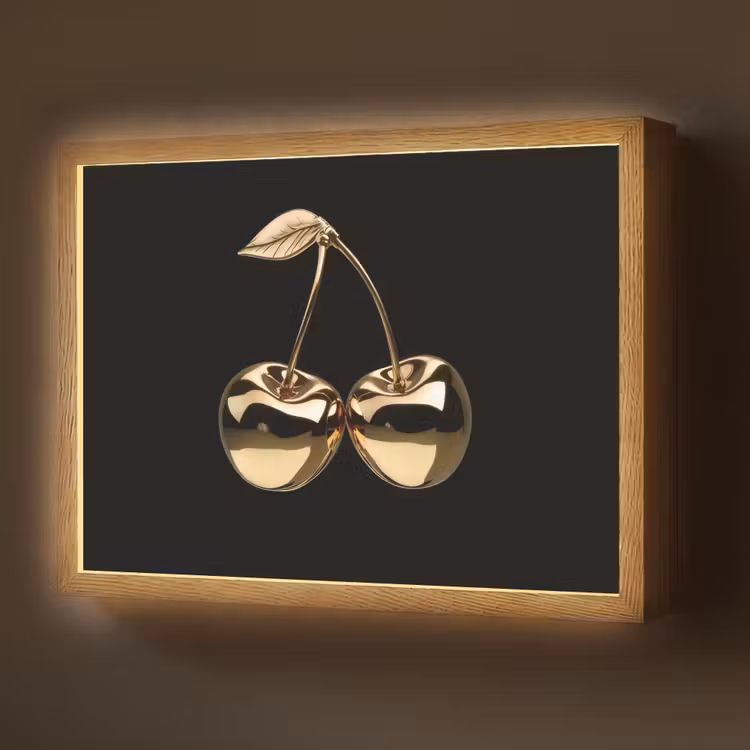 Lightbox - Wandlamp - Kersen - Zwart - Goud - Chrome — 1