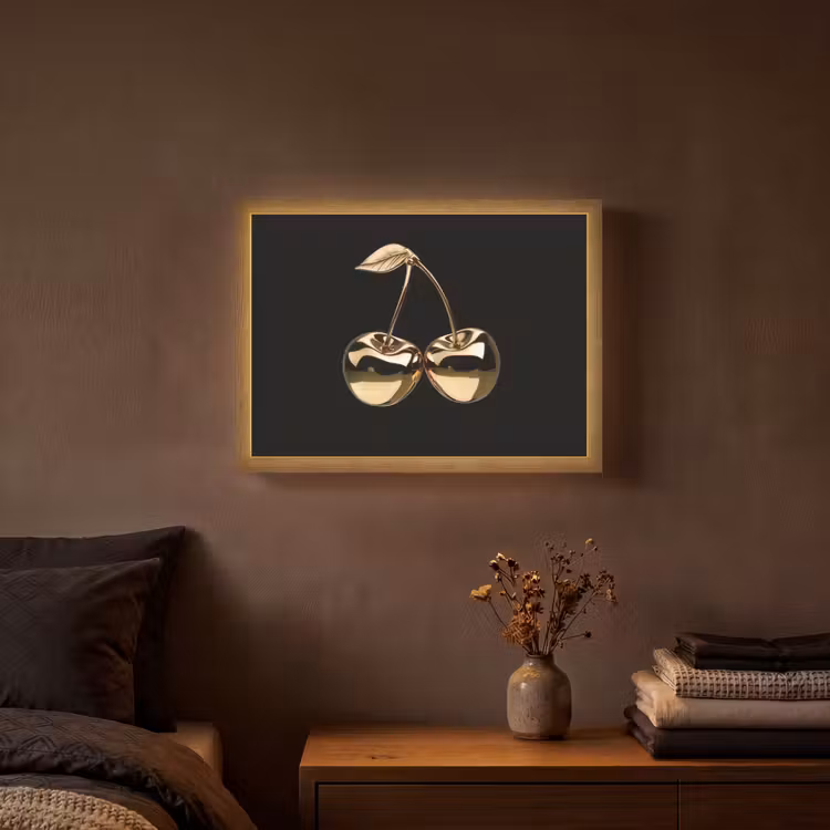 Lightbox - Wandlamp - Kersen - Zwart - Goud - Chrome — 3