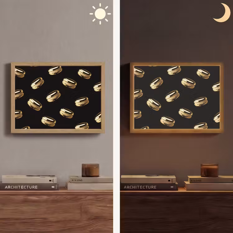 Lightbox - Wandlamp - Macarons - Patroon - Goud - Zwart — 6