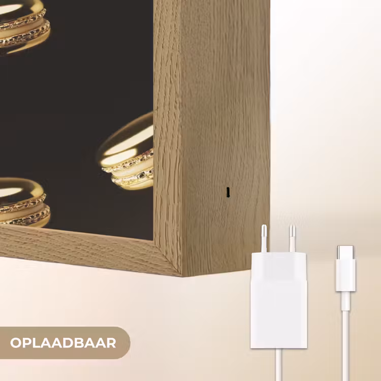 Lightbox - Wandlamp - Macarons - Patroon - Goud - Zwart — 7