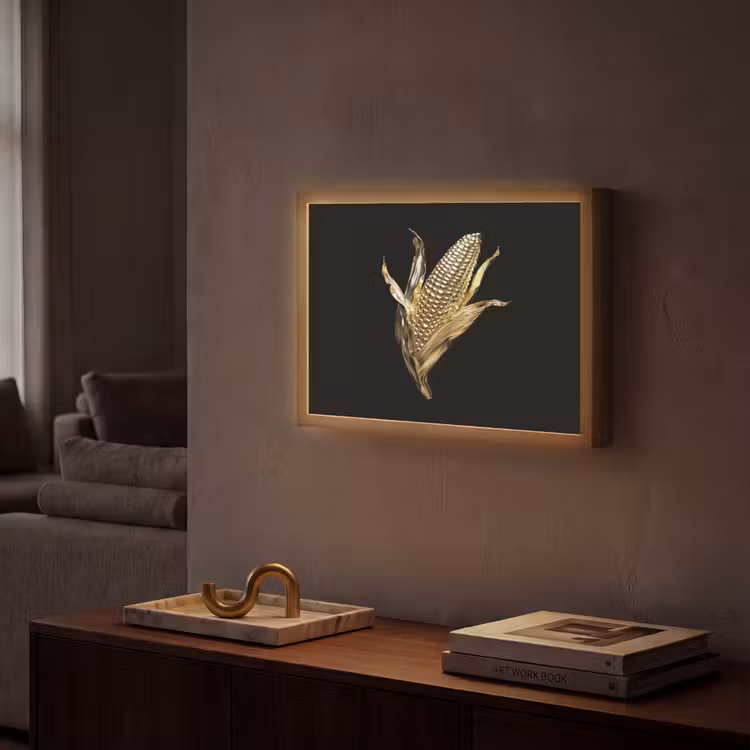 Lightbox - Wandlamp - Mais - Eten - Goud - Zwart — 2