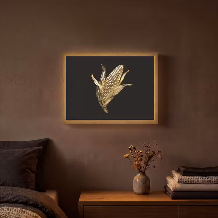 Lightbox - Wandlamp - Mais - Eten - Goud - Zwart — 3