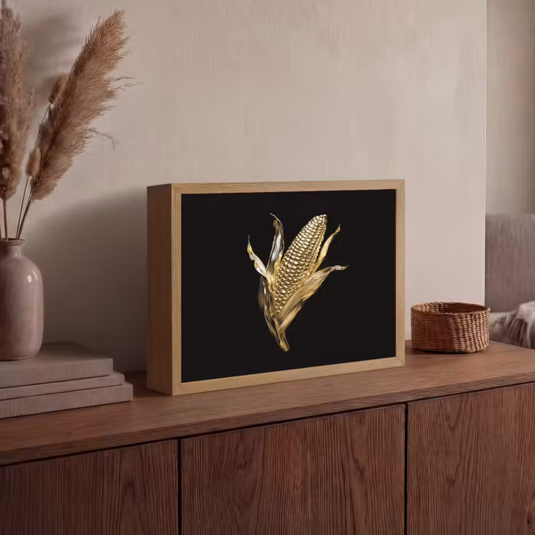 Lightbox - Wandlamp - Mais - Eten - Goud - Zwart — 4